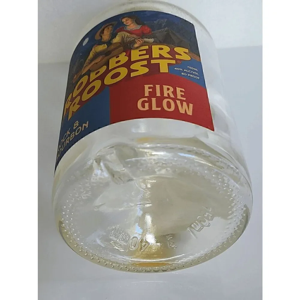 EMPTY Rare Collectible Robbers Roost Rock & Bourbon Fire Glow 750 ml Bottle